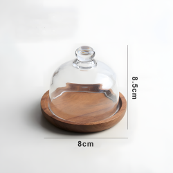 Wooden & Glass Serving Platter Small